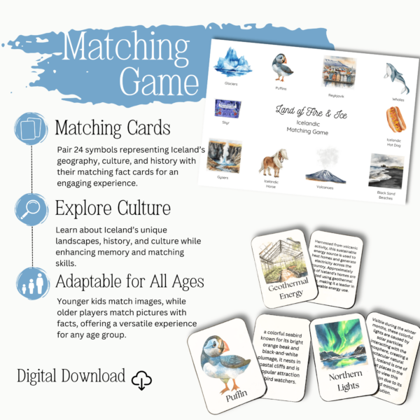 Image of Land of Fire & Ice Matching Game Cards