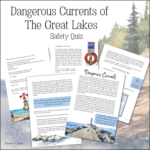 5 pages from the dangerous currents of the great lakes lesson