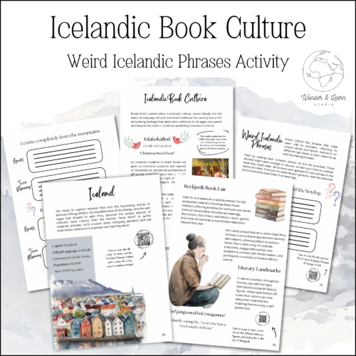 5 pages from the icelandic book culture lesson