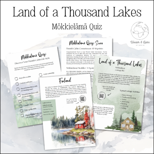 4 pages from the land of 1,000 lakes lesson