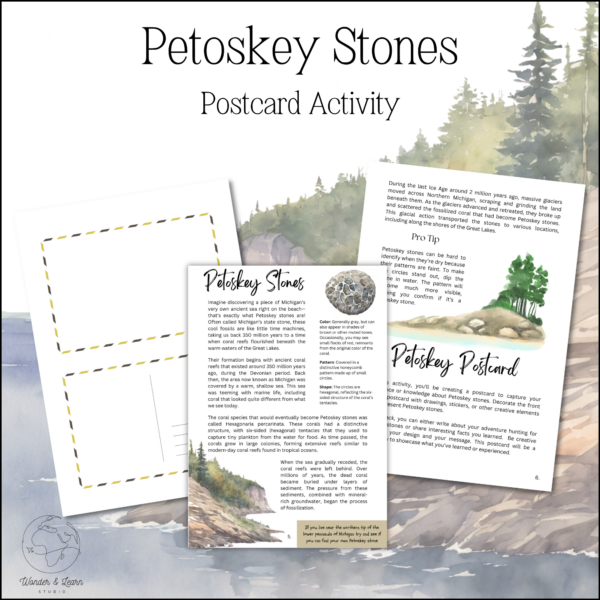 3 pages from the petoskey stones lesson