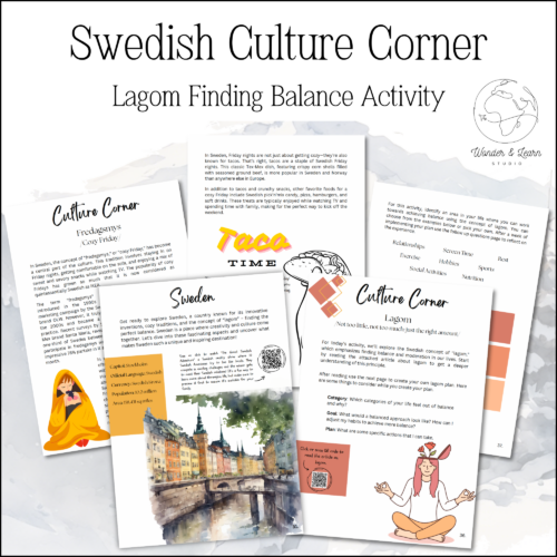 5 pages from the Swedish Culture Corner Lesson