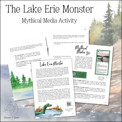 4 pages from the lake erie monster lesson